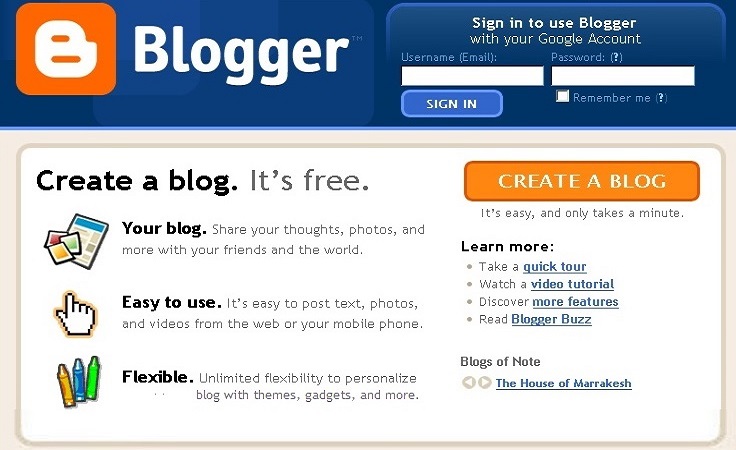 Blogger- free cms