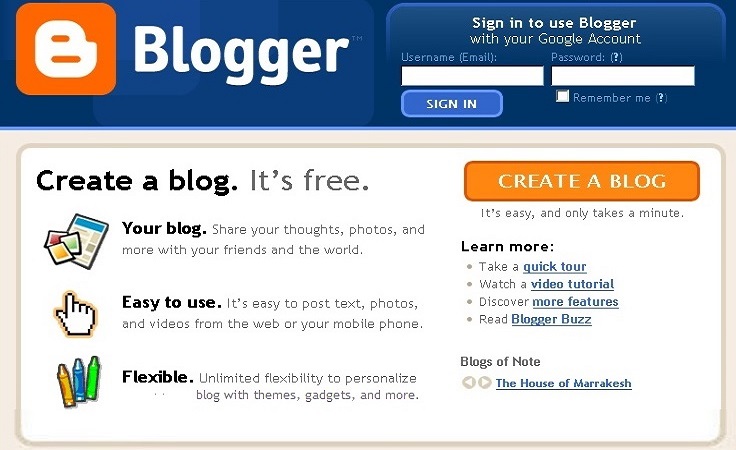 Blogger- free cms