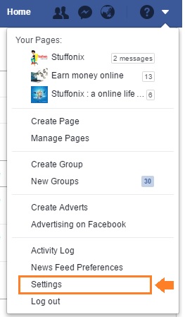 facebook-setting-option