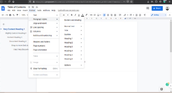 How To Create A Clickable Table Of Contents In Google Docs